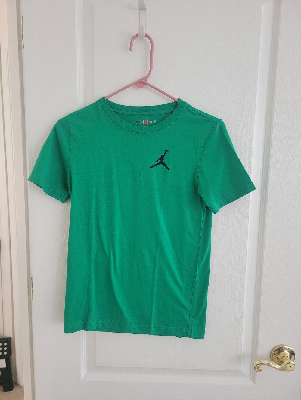 Nike Air Jordan Boys Youth Shirt Size L Large Green Black Jumpman Logo Tee Kids